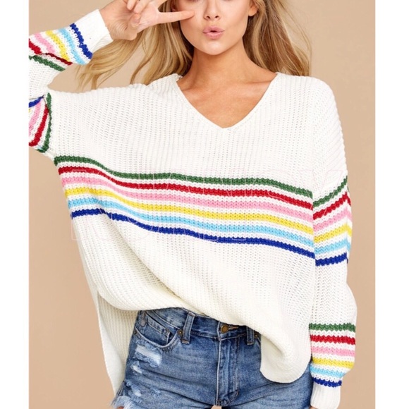 Multicolor Stripe Sweater Top - Picture 2 of 8